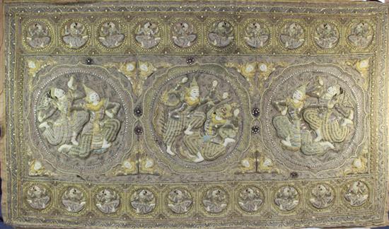 Early 20th century rectangular Thai wall hanging